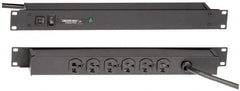 Wiremold - 6 Outlets, 120 Volts, 20 Amps, 6' Cord, Power Outlet Strip - 1 Circuits, Rack Mount, 5-15P NEMA Configuration, 19" Strip, cULus, UL Listed File 1449 - Exact Tool & Supply