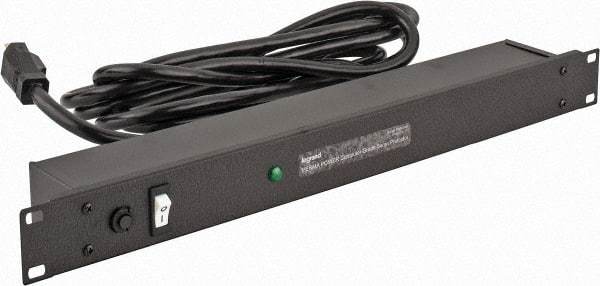 Wiremold - 6 Outlets, 120 Volts, 20 Amps, 15' Cord, Power Outlet Strip - 1 Circuits, Rack Mount, 5-15P NEMA Configuration, cULus, UL Listed File 1449 - Exact Tool & Supply