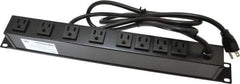 Wiremold - 8 Outlets, 120 Volts, 15 Amps, 6' Cord, Power Outlet Strip - Rack Mount, 5-15 NEMA Configuration, 19" Strip, CSA Certified, UL Recognized - Exact Tool & Supply