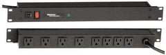 Wiremold - 8 Outlets, 120 Volts, 15 Amps, 15' Cord, Power Outlet Strip - 1 Circuits, Rack Mount, 5-15R NEMA Configuration, 19" Strip, cULus, UL Listed File 1449 - Exact Tool & Supply