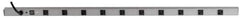 Wiremold - 10 Outlets, 120 Volts, 20 Amps, 15' Cord, Power Outlet Strip - Rack Mount, L5-20P NEMA Configuration, cULus, UL Listed File 1449 - Exact Tool & Supply