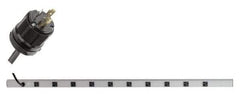 Wiremold - 10 Outlets, 120 Volts, 20 Amps, 15' Cord, Power Outlet Strip - Rack Mount, L5-20P NEMA Configuration, cULus, UL Listed File 1449 - Exact Tool & Supply