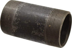 B&K Mueller - Schedule 40, 3" Diam x 6" Long Steel Black Pipe Nipple - Threaded - Exact Tool & Supply
