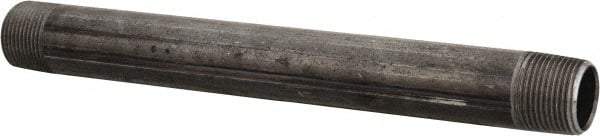 B&K Mueller - Schedule 40, 3/4" Diam x 9" Long Steel Black Pipe Nipple - Threaded - Exact Tool & Supply