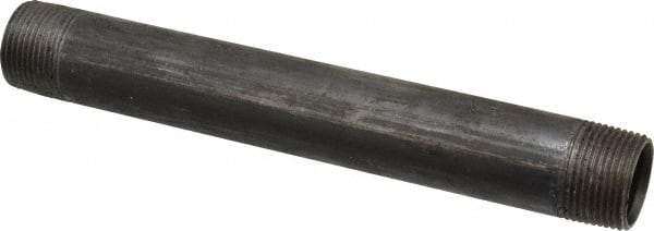 B&K Mueller - Schedule 40, 1" Diam x 9" Long Steel Black Pipe Nipple - Threaded - Exact Tool & Supply