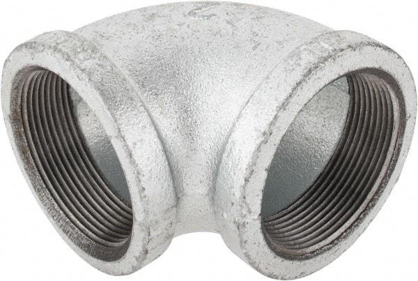 Value Collection - Class 150, 2" Galvanized Pipe 90° Elbow - Threaded, Malleable Iron - Exact Tool & Supply