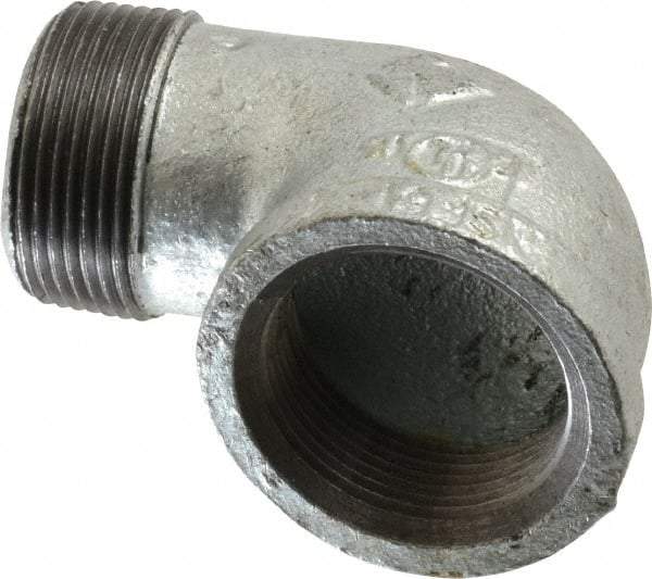 B&K Mueller - Class 150, 1-1/4" Galvanized Pipe 90° Street Elbow - Threaded, Malleable Iron - Exact Tool & Supply