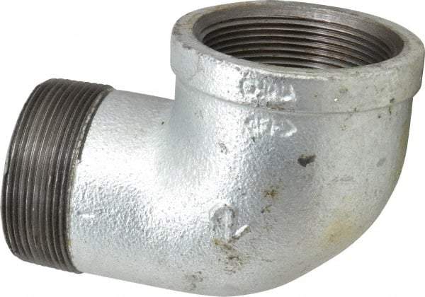 Value Collection - Class 150, 2" Galvanized Pipe 90° Street Elbow - Threaded, Malleable Iron - Exact Tool & Supply