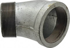 B&K Mueller - Class 150, 2" Galvanized Pipe 45° Street Elbow - Threaded, Malleable Iron - Exact Tool & Supply