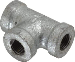B&K Mueller - Class 150, 1/8" Galvanized Pipe Tee - Threaded, Malleable Iron - Exact Tool & Supply