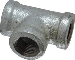 B&K Mueller - Class 150, 3/8" Galvanized Pipe Tee - Threaded, Malleable Iron - Exact Tool & Supply