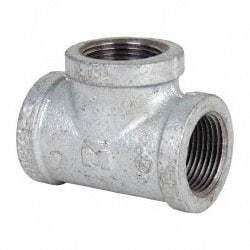 Value Collection - Class 150, 1" Galvanized Pipe Tee - Threaded, Malleable Iron - Exact Tool & Supply