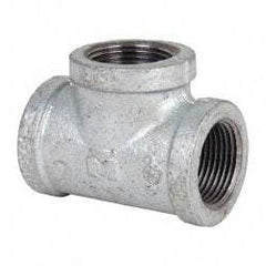 Value Collection - Class 150, 1" Galvanized Pipe Tee - Threaded, Malleable Iron - Exact Tool & Supply