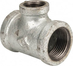 B&K Mueller - Class 150, 1 x 1/2" Galvanized Pipe Reducing Tee - Threaded, Malleable Iron - Exact Tool & Supply