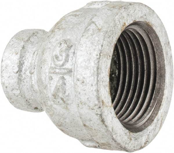 B&K Mueller - Class 150, 3/4 x 1/4" Galvanized Pipe Reducing Coupling - Threaded, Malleable Iron - Exact Tool & Supply