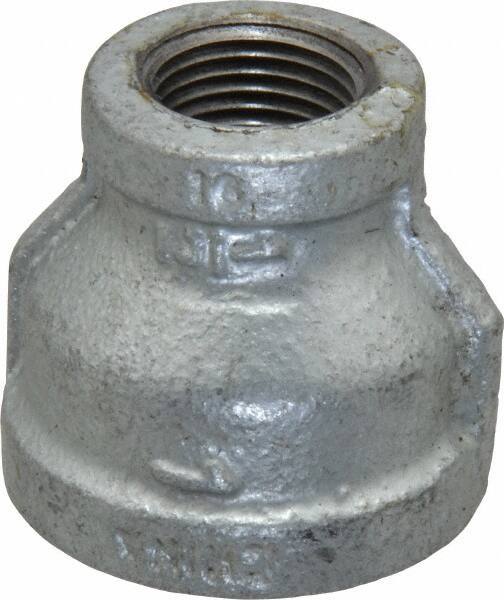 B&K Mueller - Class 150, 1 x 1/2" Galvanized Pipe Reducing Coupling - Threaded, Malleable Iron - Exact Tool & Supply