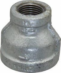 B&K Mueller - Class 150, 1 x 1/2" Galvanized Pipe Reducing Coupling - Threaded, Malleable Iron - Exact Tool & Supply