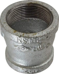 B&K Mueller - Class 150, 1-1/2 x 1-1/4" Galvanized Pipe Reducing Coupling - Threaded, Malleable Iron - Exact Tool & Supply