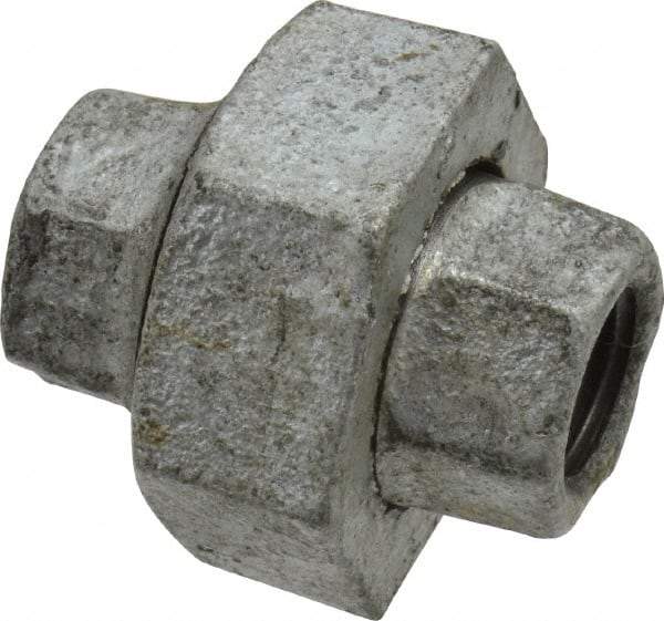 B&K Mueller - Class 150, 1/4" Galvanized Pipe Union - Threaded, Malleable Iron - Exact Tool & Supply