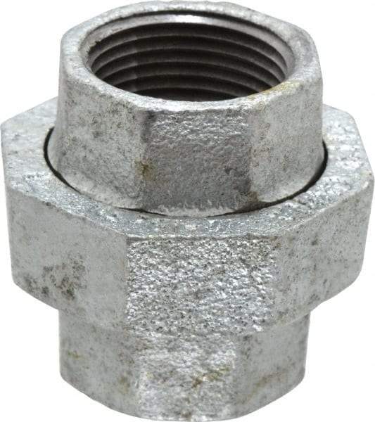 Value Collection - Class 150, 1" Galvanized Pipe Union - Threaded, Malleable Iron - Exact Tool & Supply