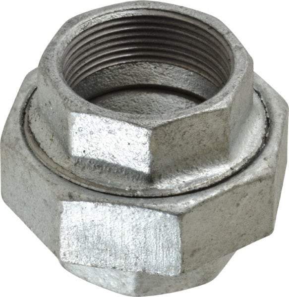 Value Collection - Class 150, 1-1/2" Galvanized Pipe Union - Threaded, Malleable Iron - Exact Tool & Supply