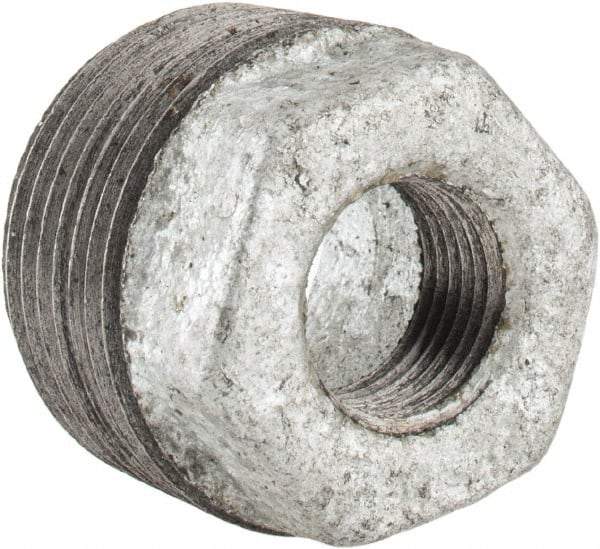 B&K Mueller - Class 150, 1 x 3/8" Galvanized Pipe Hex Bushing - Threaded, Malleable Iron - Exact Tool & Supply