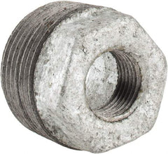 B&K Mueller - Class 150, 1 x 3/8" Galvanized Pipe Hex Bushing - Threaded, Malleable Iron - Exact Tool & Supply