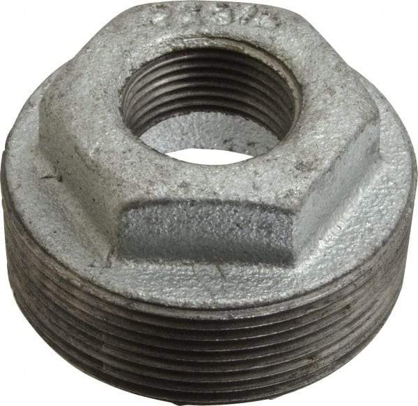 B&K Mueller - Class 150, 2 x 3/4" Galvanized Pipe Hex Bushing - Threaded, Malleable Iron - Exact Tool & Supply