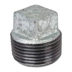 B&K Mueller - Class 150, 1" Galvanized Pipe Square Plug - Threaded, Malleable Iron - Exact Tool & Supply