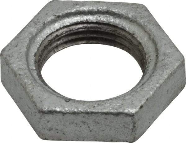 B&K Mueller - Class 150, 1/2" Galvanized Pipe Hex Locknut - Threaded, Malleable Iron - Exact Tool & Supply