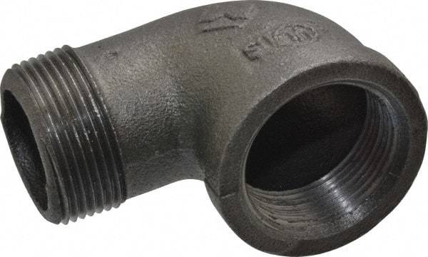 Value Collection - Size 1-1/4", Class 150, Malleable Iron Black Pipe 90° Street Elbow - 150 psi, Threaded End Connection - Exact Tool & Supply