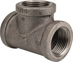 Value Collection - Size 1", Class 150, Malleable Iron Black Pipe Tee - 150 psi, Threaded End Connection - Exact Tool & Supply