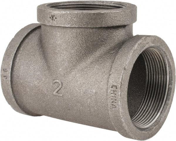 Value Collection - Size 2", Class 150, Malleable Iron Black Pipe Tee - 150 psi, Threaded End Connection - Exact Tool & Supply