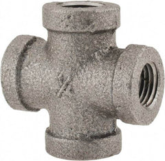 B&K Mueller - Size 1/4", Class 150, Malleable Iron Black Pipe Cross - 150 psi, Threaded End Connection - Exact Tool & Supply