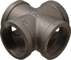 B&K Mueller - Size 2", Class 150, Malleable Iron Black Pipe Cross - 150 psi, Threaded End Connection - Exact Tool & Supply