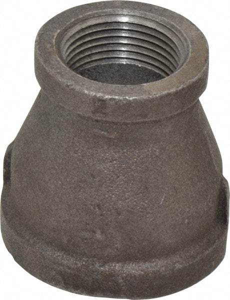 B&K Mueller - Size 1-1/2 x 1", Class 150, Malleable Iron Black Pipe Reducing Coupling - 150 psi, Threaded End Connection - Exact Tool & Supply