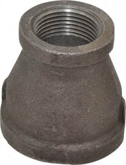 B&K Mueller - Size 1-1/2 x 1", Class 150, Malleable Iron Black Pipe Reducing Coupling - 150 psi, Threaded End Connection - Exact Tool & Supply