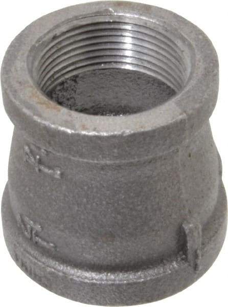 B&K Mueller - Size 1-1/2 x 1-1/4", Class 150, Malleable Iron Black Pipe Reducing Coupling - 150 psi, Threaded End Connection - Exact Tool & Supply