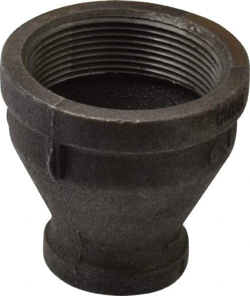 B&K Mueller - Size 2 x 1", Class 150, Malleable Iron Black Pipe Reducing Coupling - 150 psi, Threaded End Connection - Exact Tool & Supply