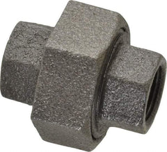 Value Collection - Size 3/8", Class 150, Malleable Iron Black Pipe Union - 150 psi, Threaded End Connection - Exact Tool & Supply