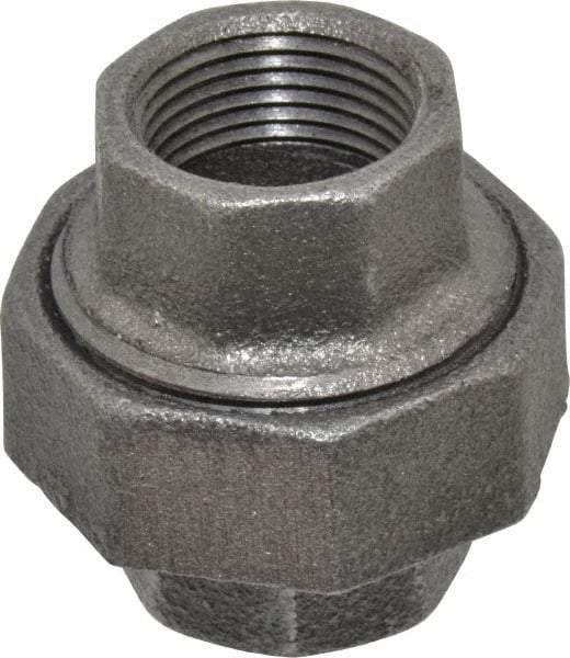 Value Collection - Size 3/4", Class 150, Malleable Iron Black Pipe Union - 150 psi, Threaded End Connection - Exact Tool & Supply