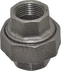 Value Collection - Size 3/4", Class 150, Malleable Iron Black Pipe Union - 150 psi, Threaded End Connection - Exact Tool & Supply