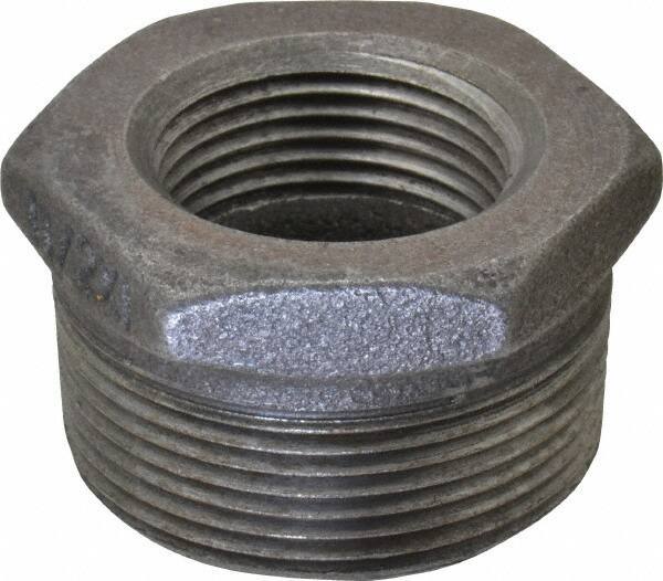 B&K Mueller - Size 1-1/2 x 1", Class 150, Malleable Iron Black Pipe Hex Bushing - 150 psi, Threaded End Connection - Exact Tool & Supply