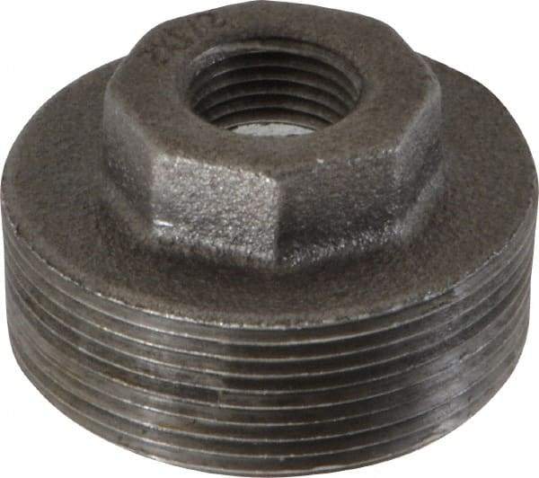 B&K Mueller - Size 2 x 1/2", Class 150, Malleable Iron Black Pipe Hex Bushing - 150 psi, Threaded End Connection - Exact Tool & Supply