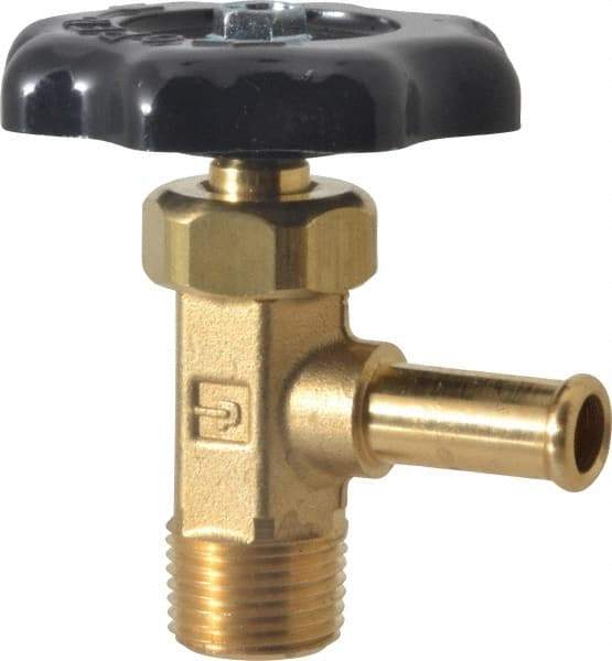 Parker - Hose I.D. x MNPTF End Connection Brass Truck Valve - 2.35" OAL, 3/8" Pipe - Exact Tool & Supply