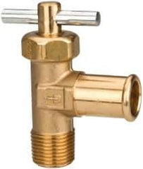 Parker - Hose I.D. x MNPTF with Pin Handle End Connection Brass Truck Valve - 2.47" OAL, 5/8 x 3/8" Pipe - Exact Tool & Supply