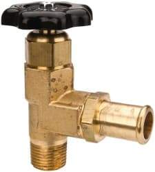 Parker - Hose I.D. x MNPTF End Connection Brass Truck Valve - 3.73" OAL, 3/4 x 1/2" Pipe - Exact Tool & Supply