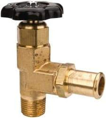 Parker - Hose I.D. x MNPTF End Connection Brass Truck Valve - 3.73" OAL, 3/4 x 1/2" Pipe - Exact Tool & Supply
