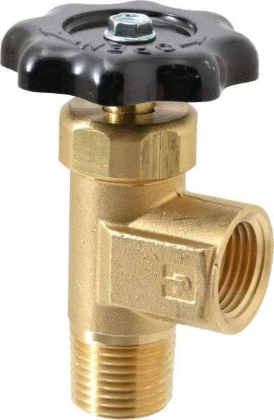 Parker - FNPTF x MNPTF End Connection Brass Truck Valve - 3.15" OAL, 1/2" Pipe - Exact Tool & Supply