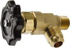 Parker - Flare x MNPTF End Connection Brass Truck Valve - 3.47" OAL, 5/8 x 1/2" Pipe - Exact Tool & Supply